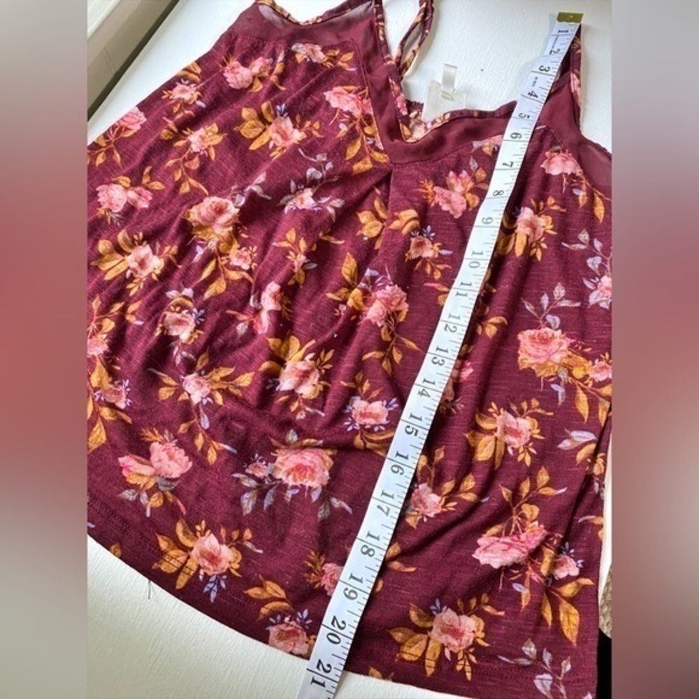 Self Esteem Burgundy Floral Cami - Picture 8 of 8